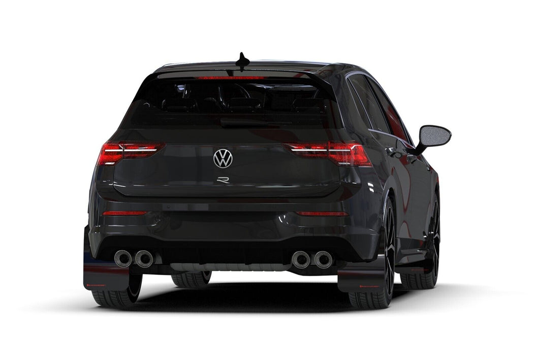 Rally Armor UR Black Mud Flaps w/ Red Logo for 2022 Volkswagen MK8 GTI & Golf R