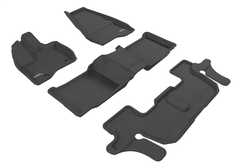 3D Maxpider Black L1FR03601509 Kagu 3 Row Floor Mat Set for 11-14 Ford Explorer