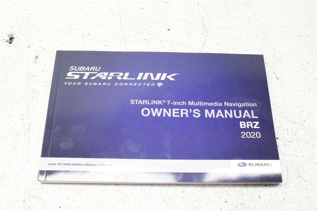 2020 Subaru BRZ Owners Manual With Booklet Holder 2k Miles FR-S