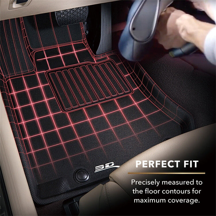 3D Maxpider Black L1TL02601509 Kagu Front and Rear Floor Mats for 20-21 Tesla 3