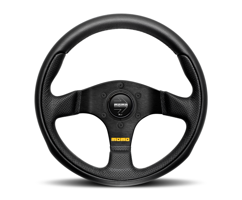 Momo Team Steering Wheel 280 mm - 4 Black Leather/Black Spokes