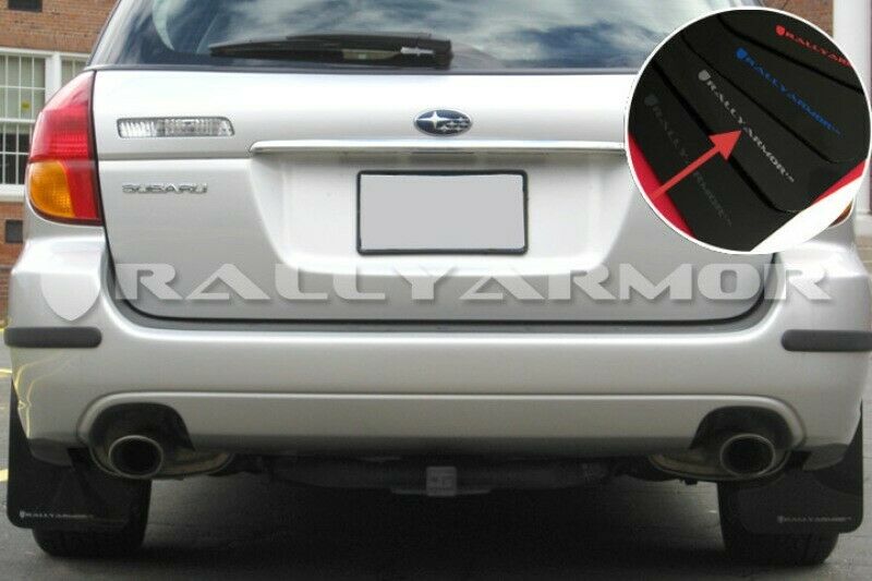 Rally Armor UR Black Mud Flap w Silver Logo for 2005-09 Subaru Legacy GT Outback