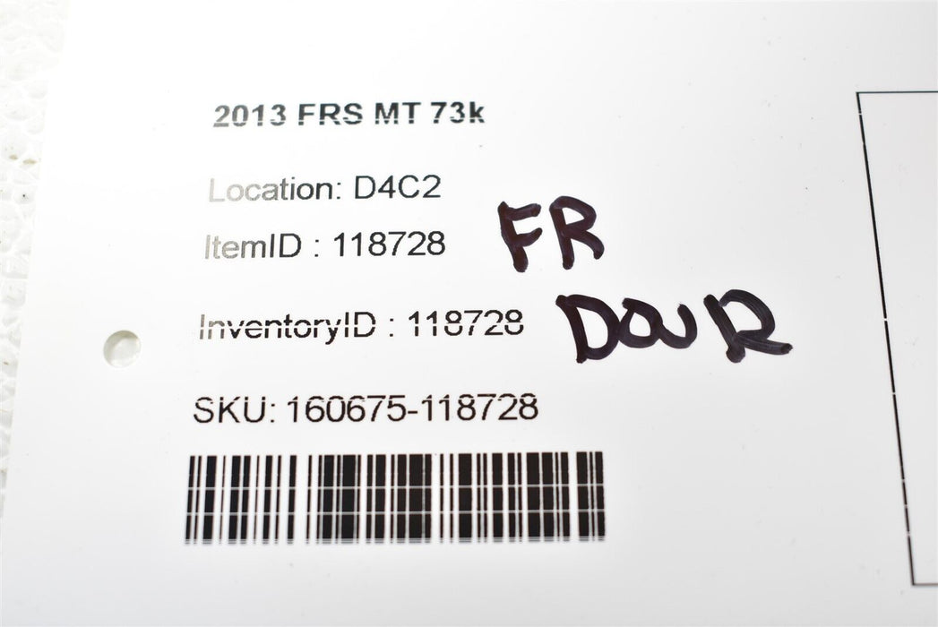 2013 Subaru BRZ FR-S Front Right Door Harness OEM 81821CA220 13