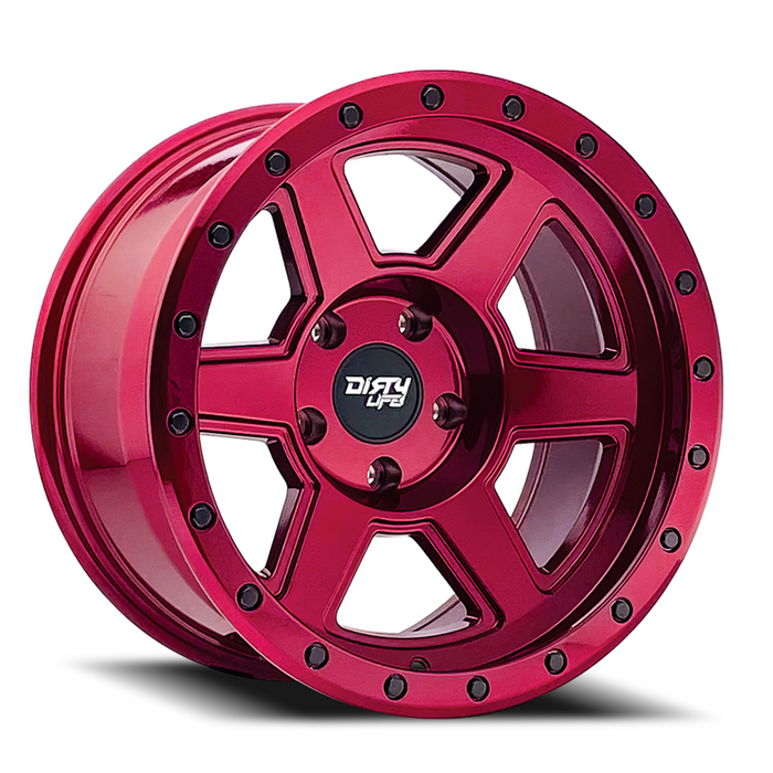 Dirty Life Wheels Rim Compound 9315 Gloss Crimson Candy Red 17X9 6-135 -12Mm