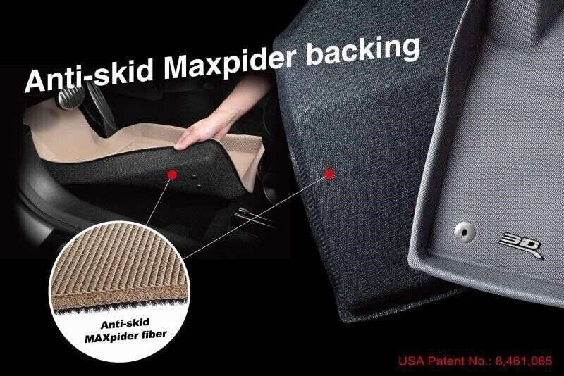 3D MAXpider Front/Rear Row Floormats-Black L1TL00001509 for 12-14 Tesla Model S