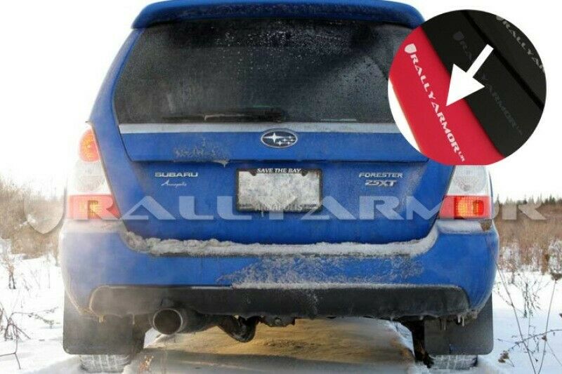 03-08 Forester Red UR Mud Flap White Logo