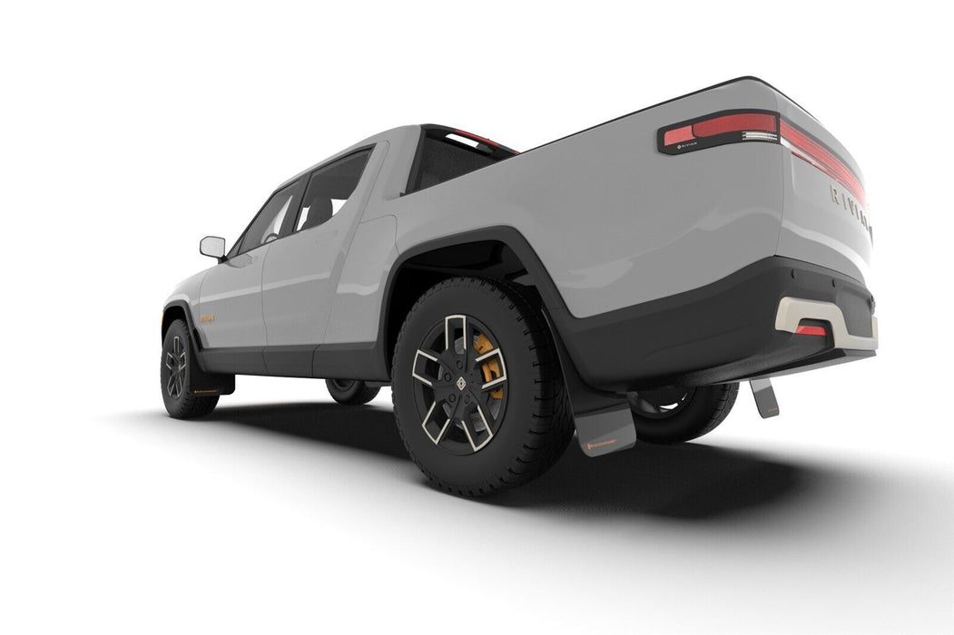 Rally Armor UR Black Mud Flaps w/ Red Logo for 2022 Rivian R1T