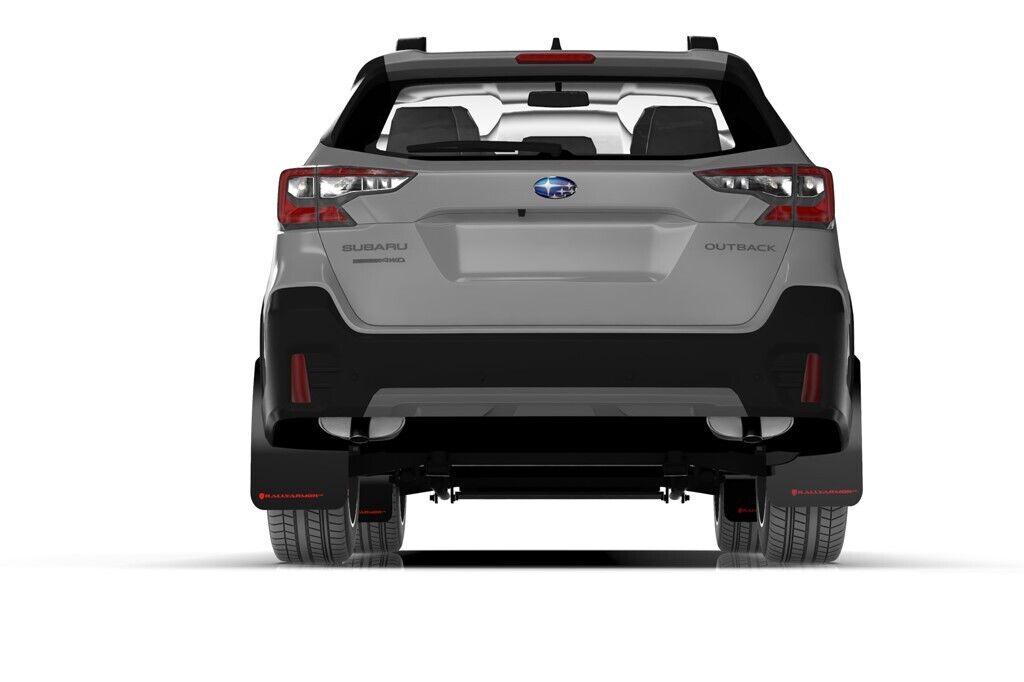 Rally Armor UR Black Mud Flaps w/ Silver Logo for 2020-2023 Subaru Outback
