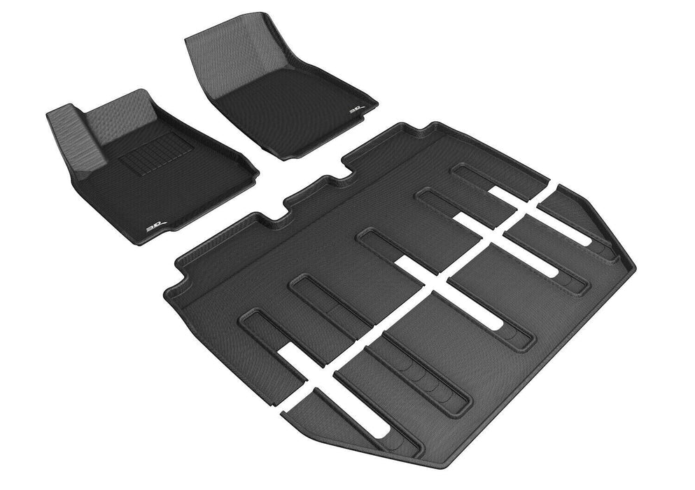 3D Maxpider Kagu 3 Row Floor Mat Set for 16-17 Tesla X Black L1TL00201509