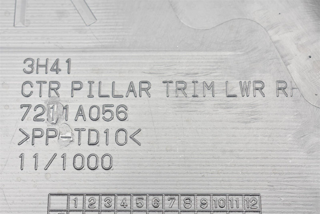 08-15 Mitsubishi Evolution X B Pillar Trim Panel Right RH Passenger 2008-2015