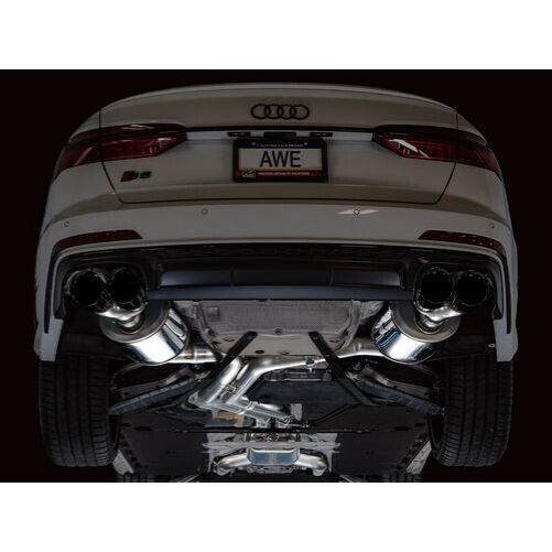 AWE 3015-43107 Touring Edition Exhaust For Audi C8 S6/S7 - Diamond Black Tips