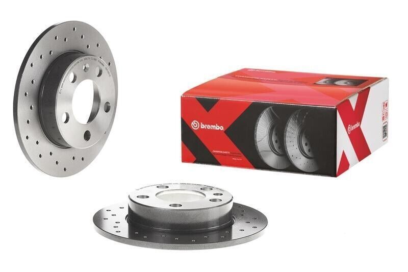 Brembo Rear Premium Xtra Cross Drilled UV Coated Rotor For 12-15 Mercedes C250