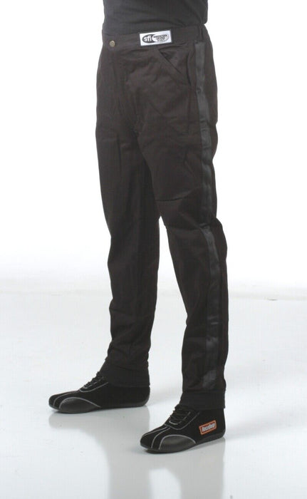 RaceQuip 112004 Single Layer Fire Suit Pants Black - Medium Tall