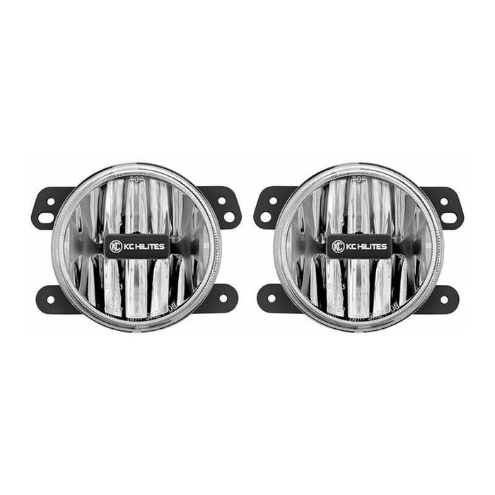 KC HiLiTES 497 Set of 2 - 4" Clear LED Fog Lights w Harness for Jeep Wrangler JK