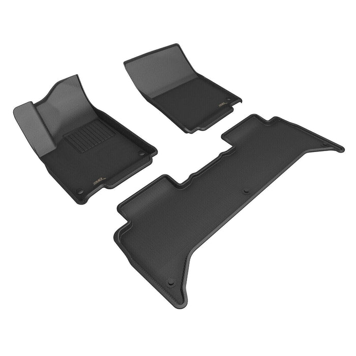 3D MAXpider All-Weather  Series Black Floor Mats Full Set For 22 - 23 RIVIAN R1T