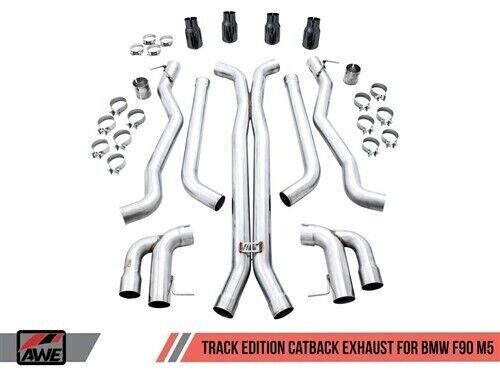 AWE 3025-43066 Tuning for 18-19 BMW F90 M5 SwitchPatch  Exhaust- Black Tips