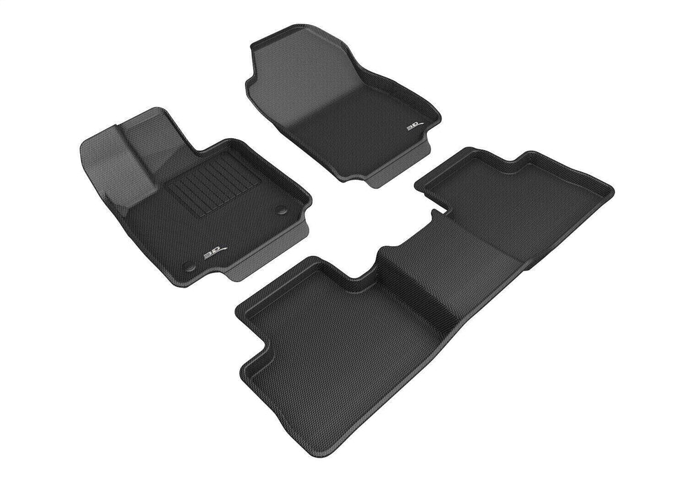 3D Maxpider Black L1TY25401509 Kagu 2 Row Floor Mat Set for 19-21 Toyota RAV4