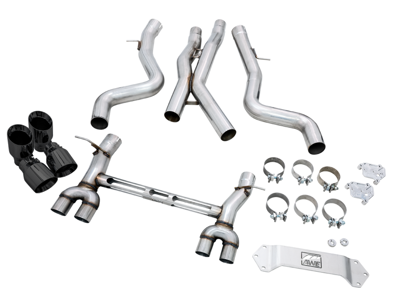 AWE 3020-43087 Tuning for BMW F8X M3/M4 Track Edition Catback Exhaust-Black Tips