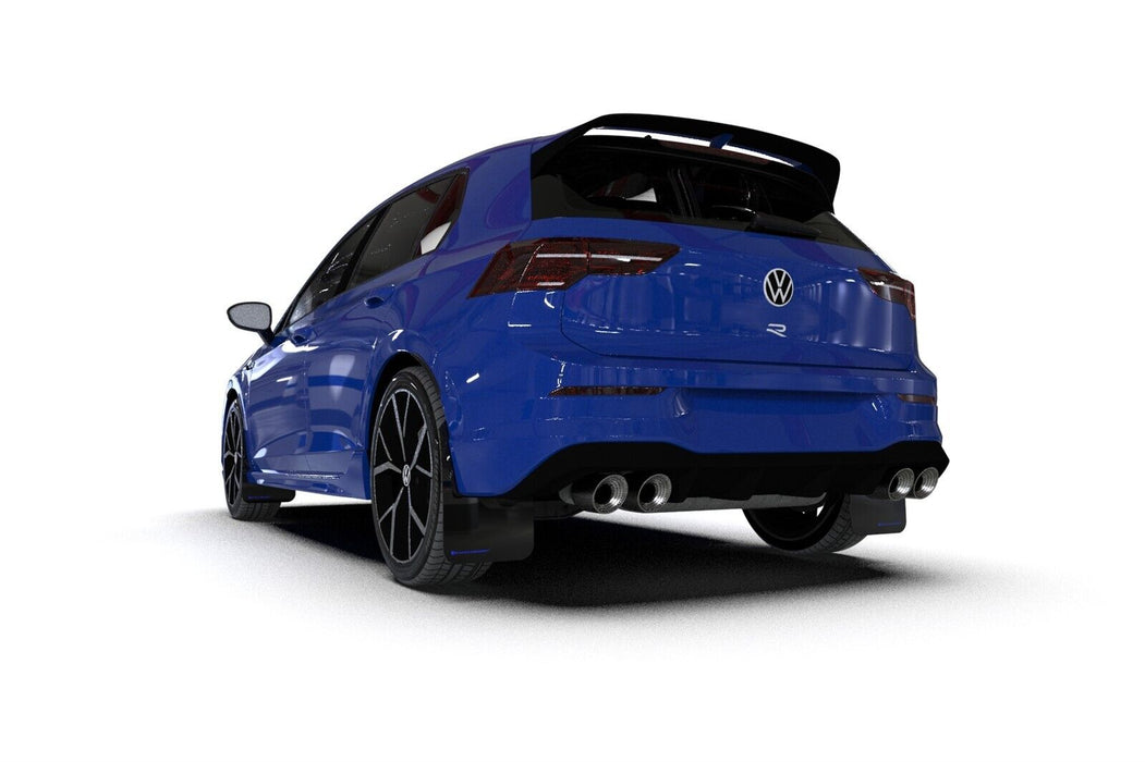 Rally Armor UR Red Mud Flaps w/ White Logo for 2022 Volkswagen MK8 GTI/Golf R