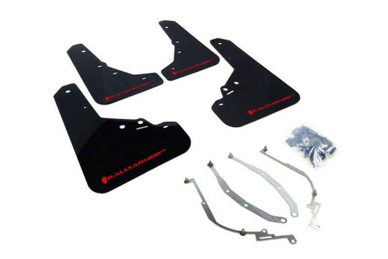 Rally Armor UR Mud Flaps Black/ Red Logo For 12-18 Fiat 500