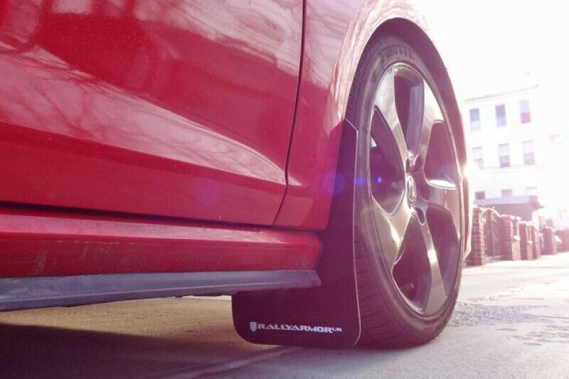 Rally Armor For 18 MK7.5 VW Golf R Red Mud Flaps White Logo - MF37-UR-RD/WH