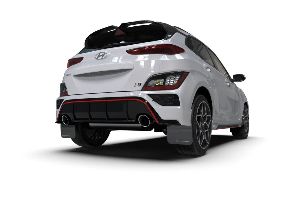 Rally Armor for Hyundai Kona N 2022 Black UR Mud Flap w/ White Logo