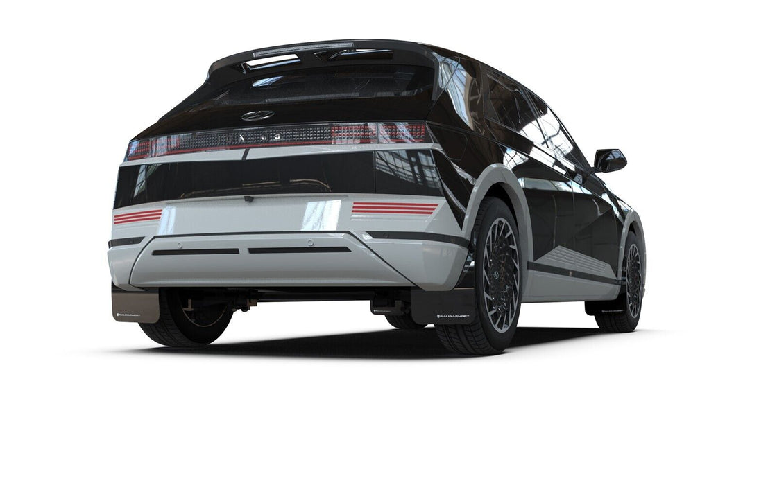 Rally Armor UR Black Mud Flaps w/ White Logo for 2022-2023 Hyundai Ioniq 5