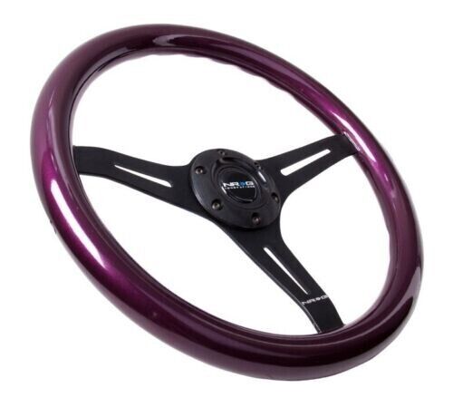 NRG Classic Wood Grain Steering Wheel 350mm Purple Pearl/Flake Paint ST-015BK-PP