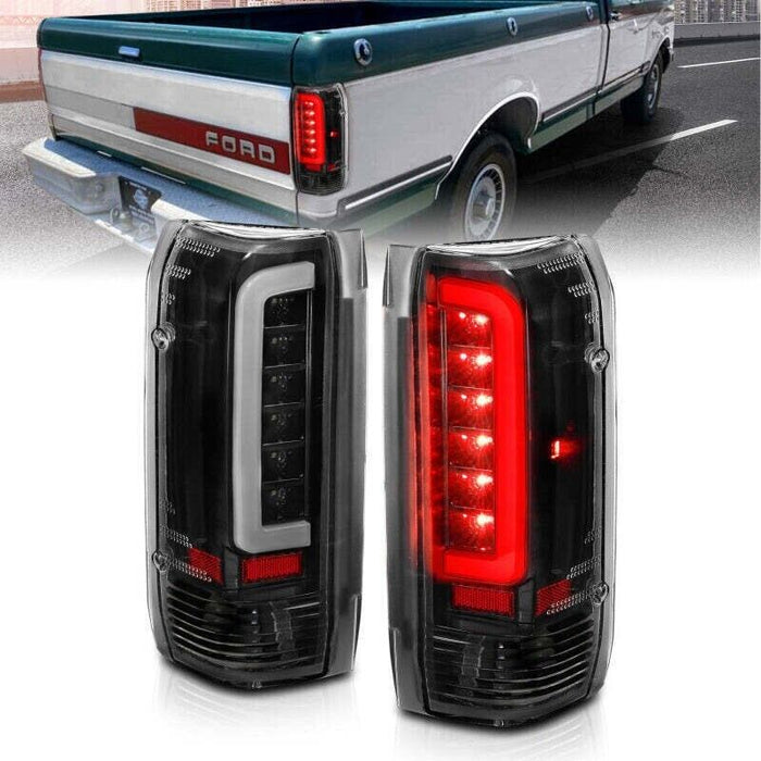 Anzo USA LED Taillights Black Housing Clear Lens Fits 1987-1996 Ford F-150
