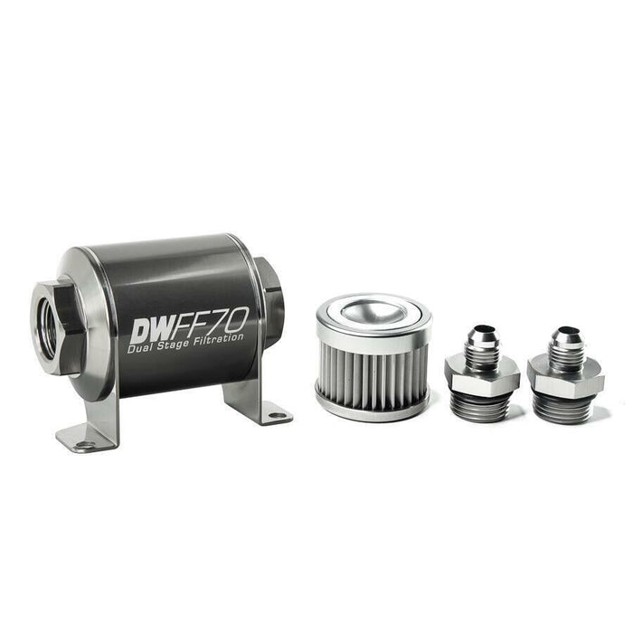 DeatschWerks 8-03-070-010K-6 In-Line Fuel Filter Kit -6AN 10 Micron 70mm