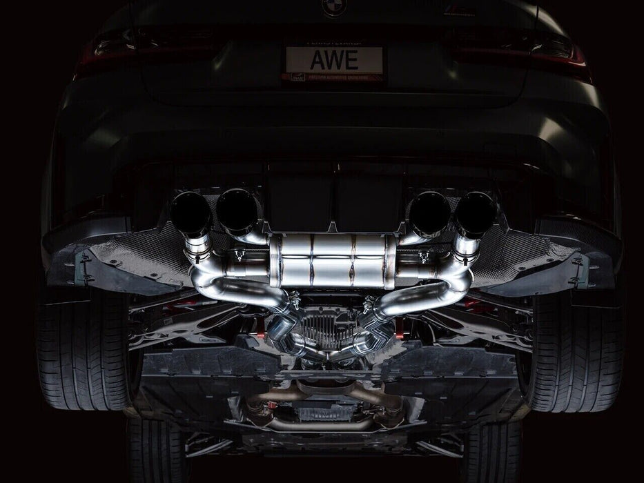 AWE  SwitchPath Catback Exhaust Diamond Black Tips for BMW G8X M3/M4