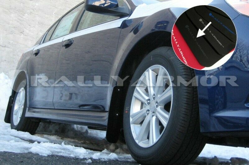 Rally Armor Mud Flaps For 2010-2014 Subaru Legacy Black w/ Gray Logo