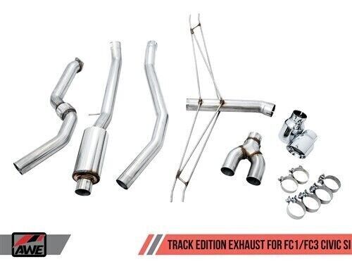 AWE 3020-32052 Tuning for 17-20 Honda Civic Si Track Exhaust w/Front Pipe & Dual