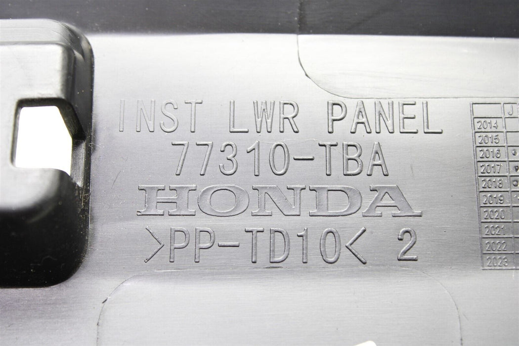 2019 Honda Civic SI Sedan Center Console Lower Trim Cover Panel 16-21