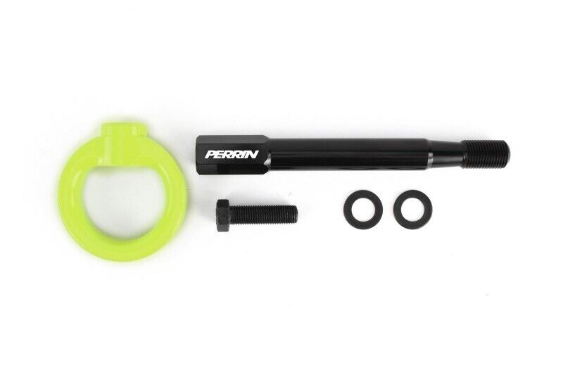 Perrin Front Tow Hook Neon Yellow for 2022 Subaru BRZ and Toyota GR86