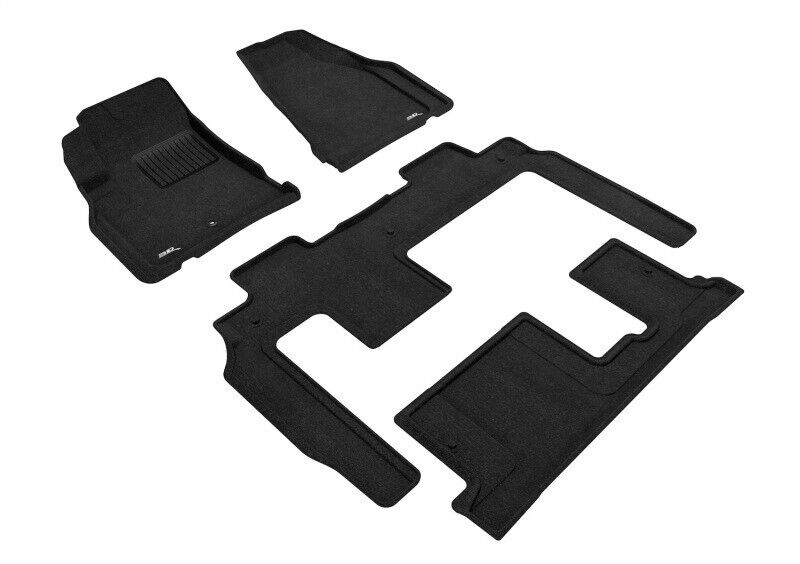 3D MAXpider Elegant Floor Mat Set for 09-17 Chevrolet Traverse Bench Seat-Black