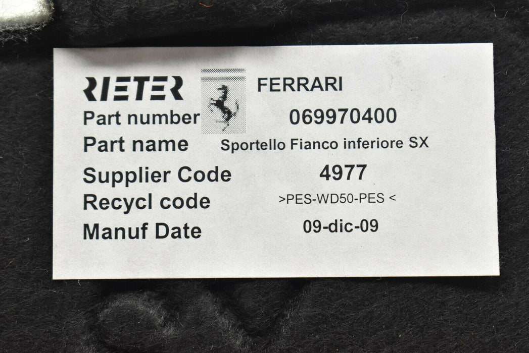2010 Ferrari California Trunk Carpet Access Cover Trim 069970400