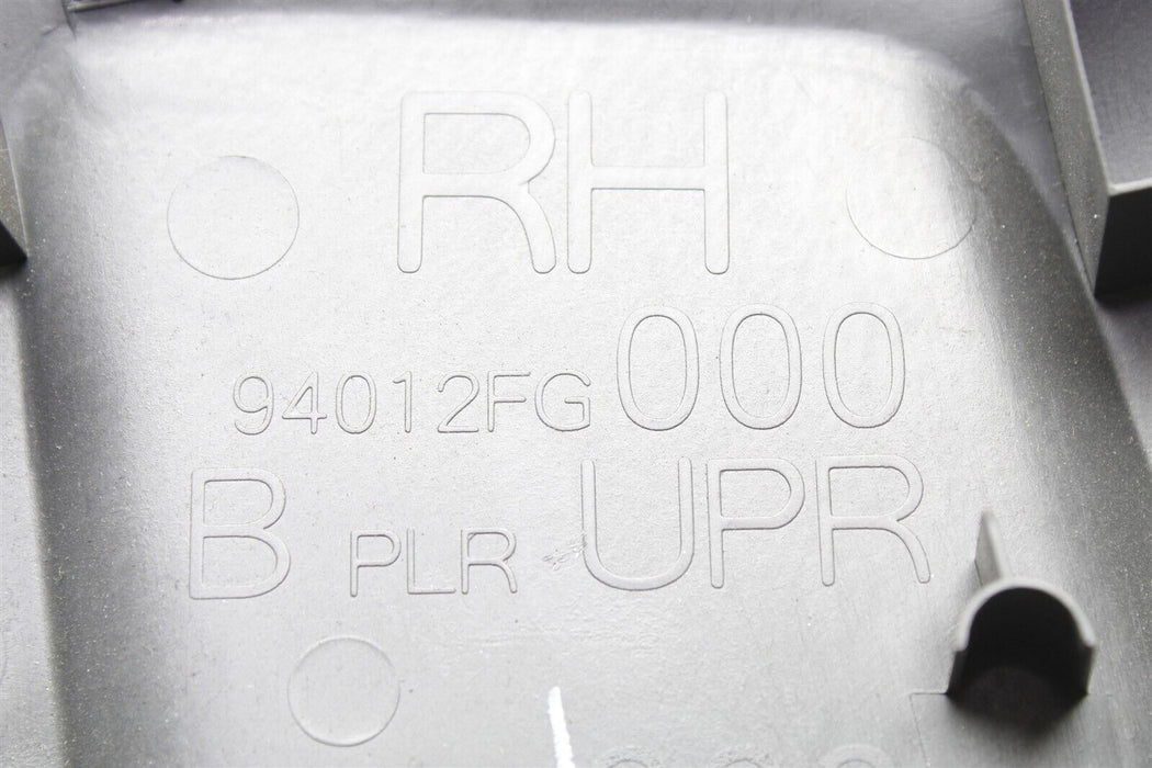 08-14 Subaru Impreza WRX STI B Pillar Trim Panel Right RH Passenger 2008-2014
