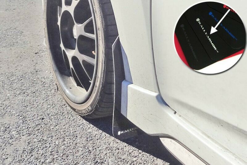 Rally Armor Mud Flaps White Logo For 12-18 Hyundai Veloster MF24-UR-BLK/WH