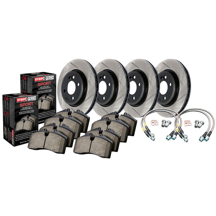 Stoptech 977.34077 - Sport Disc Brake Pad and Rotor Kit, Slotted for BMW 335i