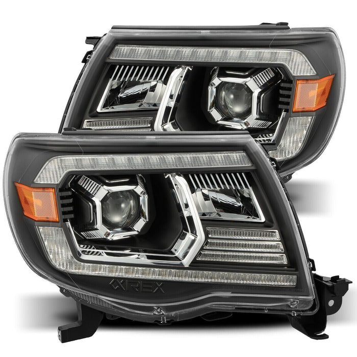 AlphaRex Black LUXX LED Projector Headlights for 2005-2011 Toyota Tacoma w/ DRL