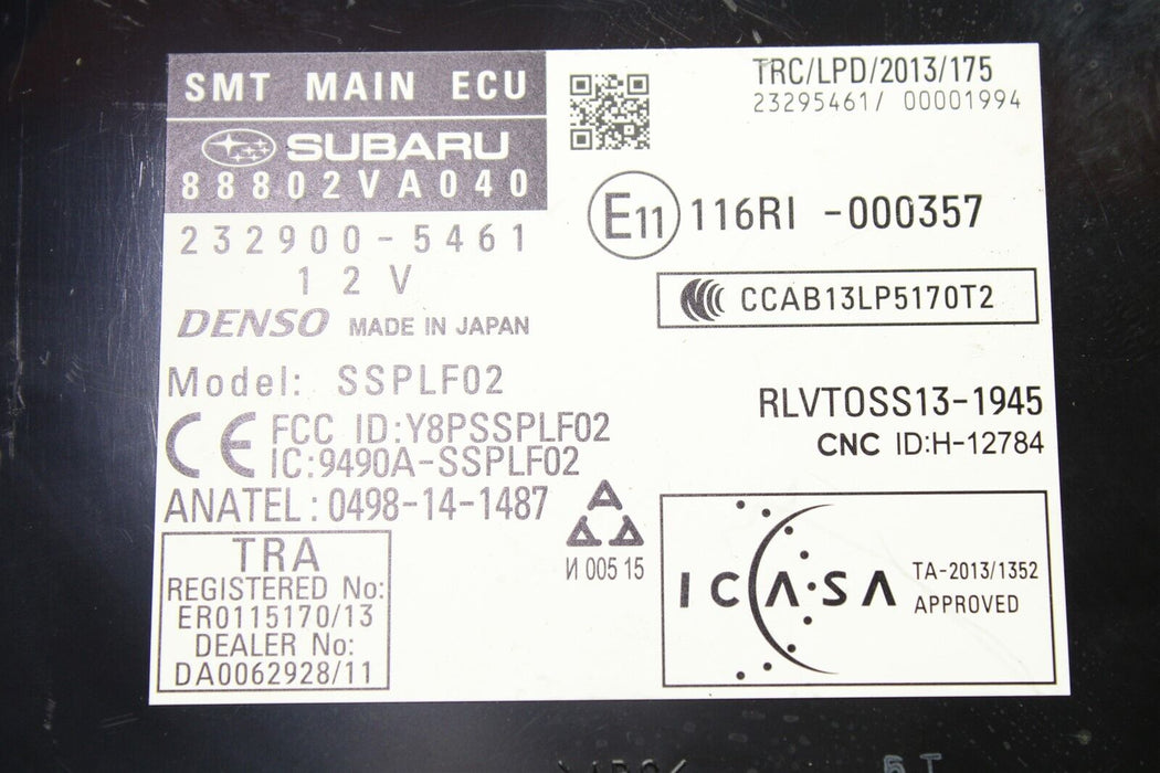 2017 Subaru WRX STI Keyless Access Control Unit 88802VA040 OEM 17