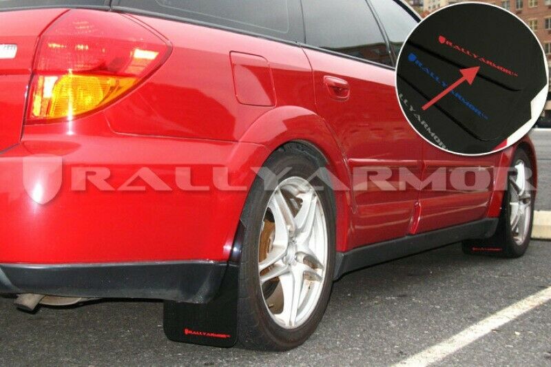 Rally Armor UR Black Mud Flaps w/ Red Logo for 05-09 Legacy GT - MF4-UR-BLK/RD