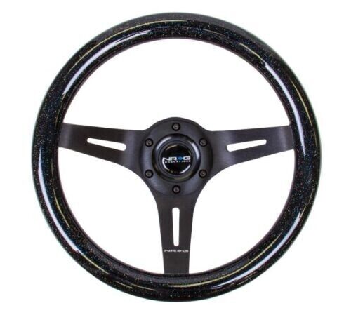 NRG Classic Wood Grain 310MM Sport Steering Wheel Sparkle Galaxy ST-310BSB-BK