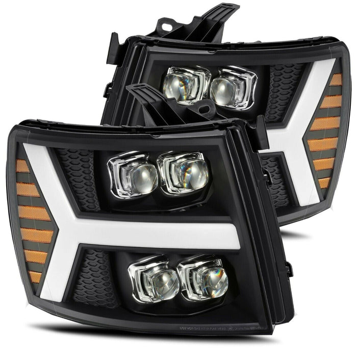 AlphaRex NOVA-Series LED Projector Headlights Black for 07-13 Silverado 1500