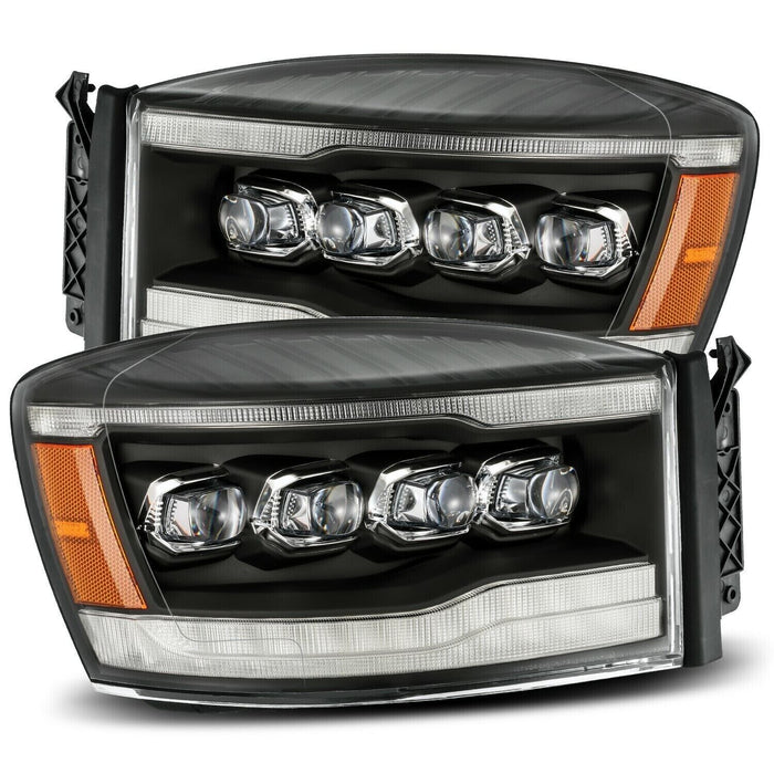 AlphaRex Black Nova LED Projector Headlights for 2006-2008 Dodge Ram Pickup