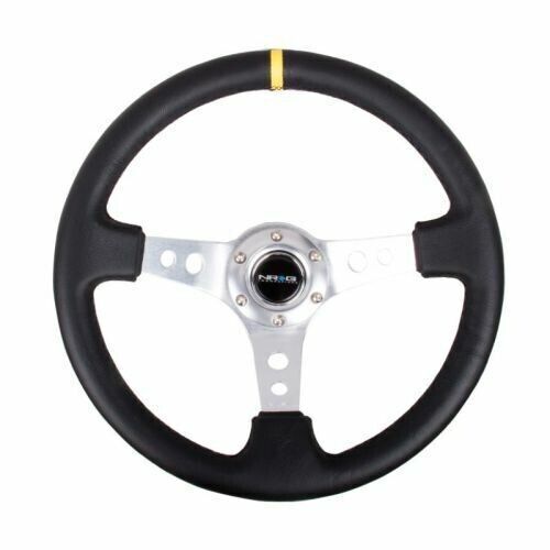 NRG RST-006SL-Y Sport Steering Wheel 350mm 3" Deep Silver Spoke Round Holes