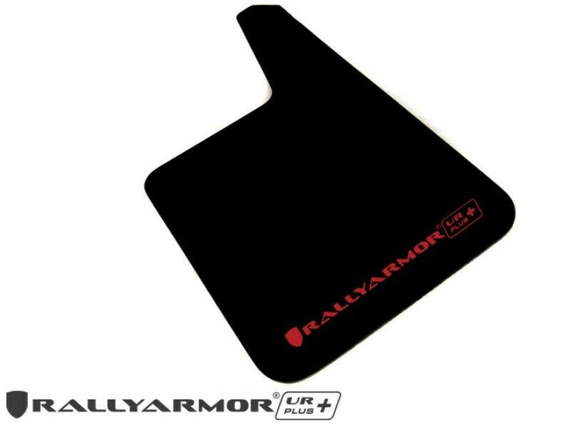 Rally Armor UR Plus Universal Black Mud Flaps w/ Red Logo - MF20-URP-BLK/RD