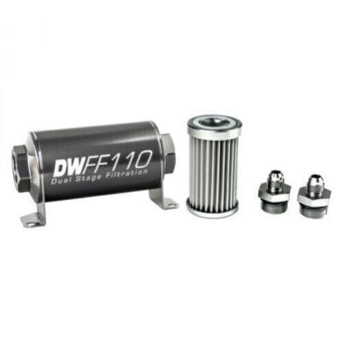 DeatschWerks 8-03-110-005K-6 6AN 5 Micron Inline Fuel Filter Housing