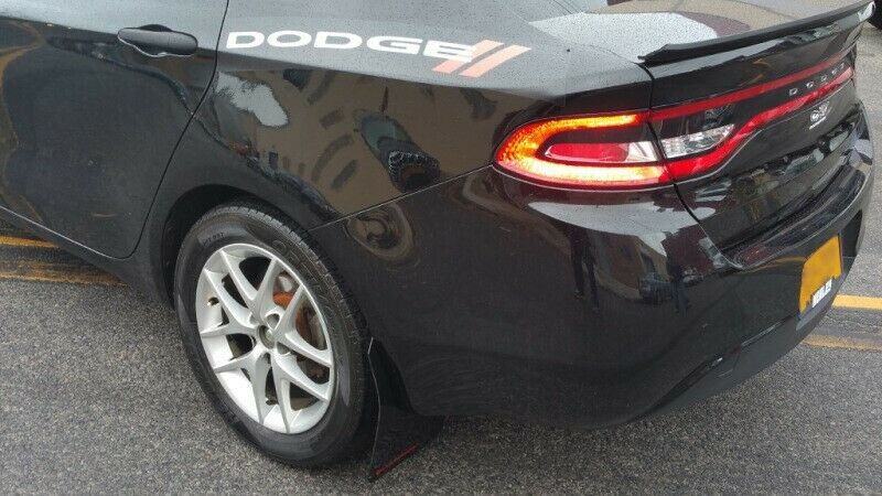 Rally Armor Mud Flaps White Logo for 2013+ Dodge Dart MF39-UR-BLK/WH